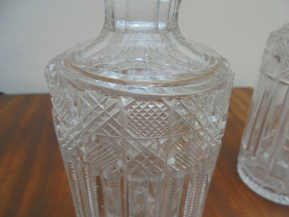 Pair Victorian cut glass decanters View III