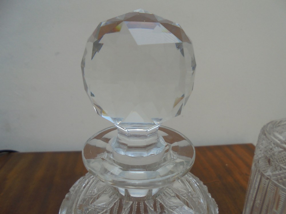 Pair Victorian cut glass decanters View IV