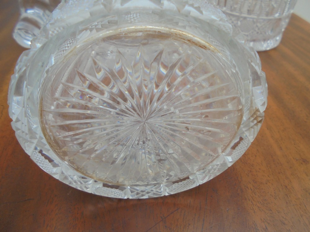 Pair Victorian cut glass decanters View VI