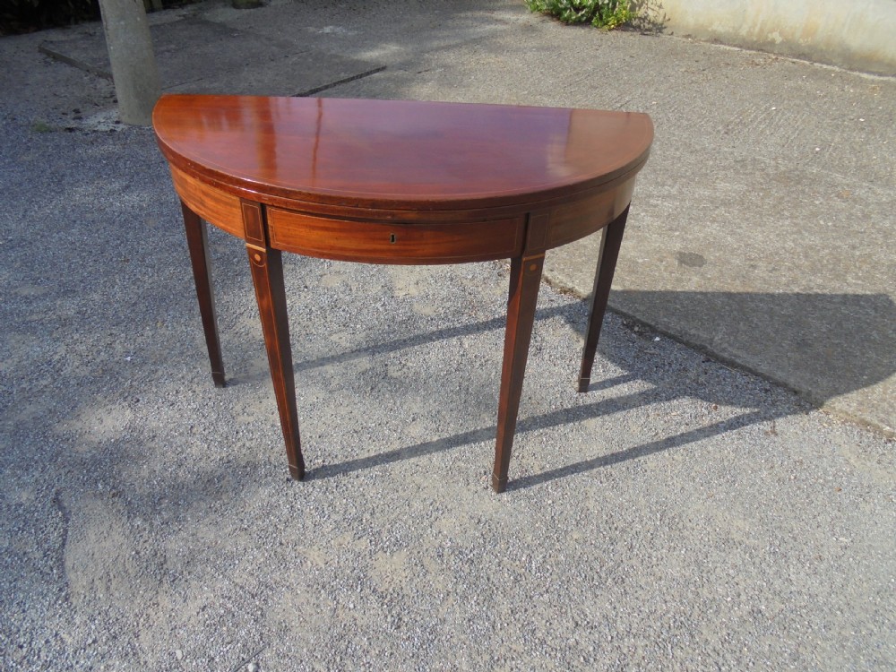 18th century half round mahogany tea table