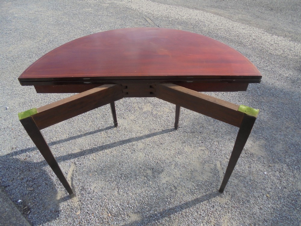 18th century half round mahogany tea table View IV