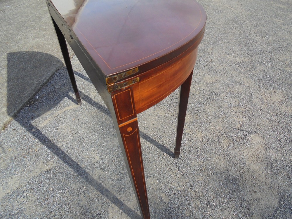 18th century half round mahogany tea table View V