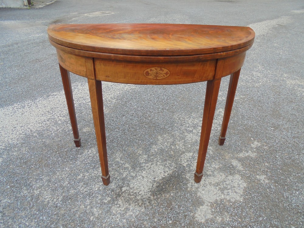 18th century mahogany half round tea table