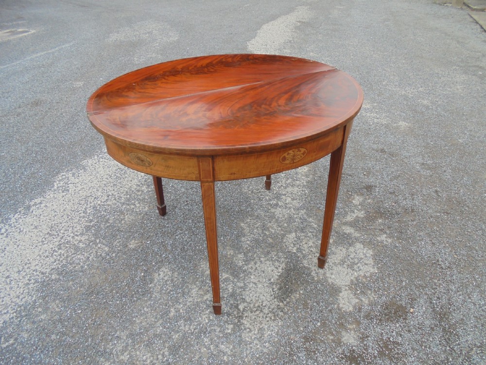 18th century mahogany half round tea table View III