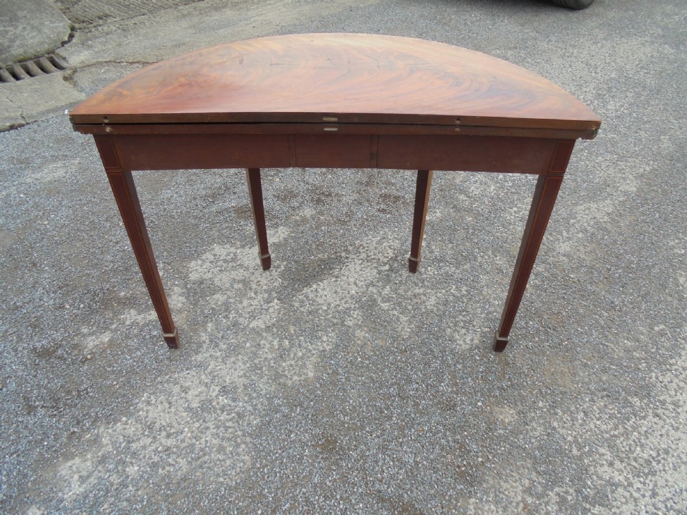 18th century mahogany half round tea table View V