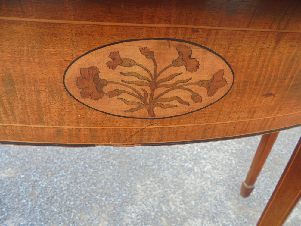 18th century mahogany half round tea table View VI