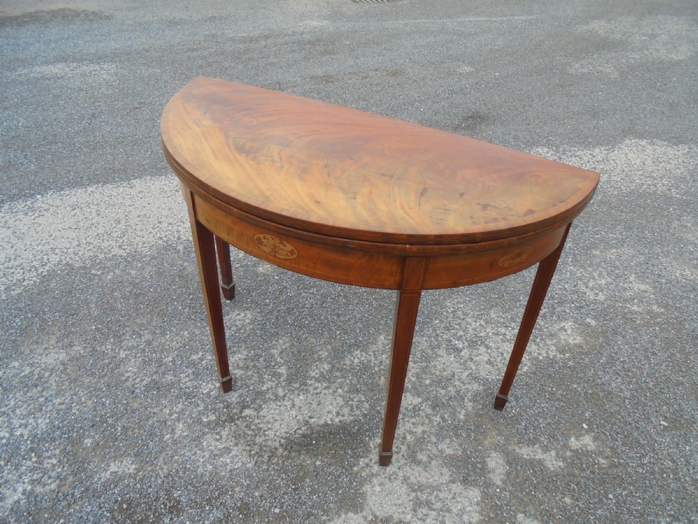 18th century mahogany half round tea table View VII