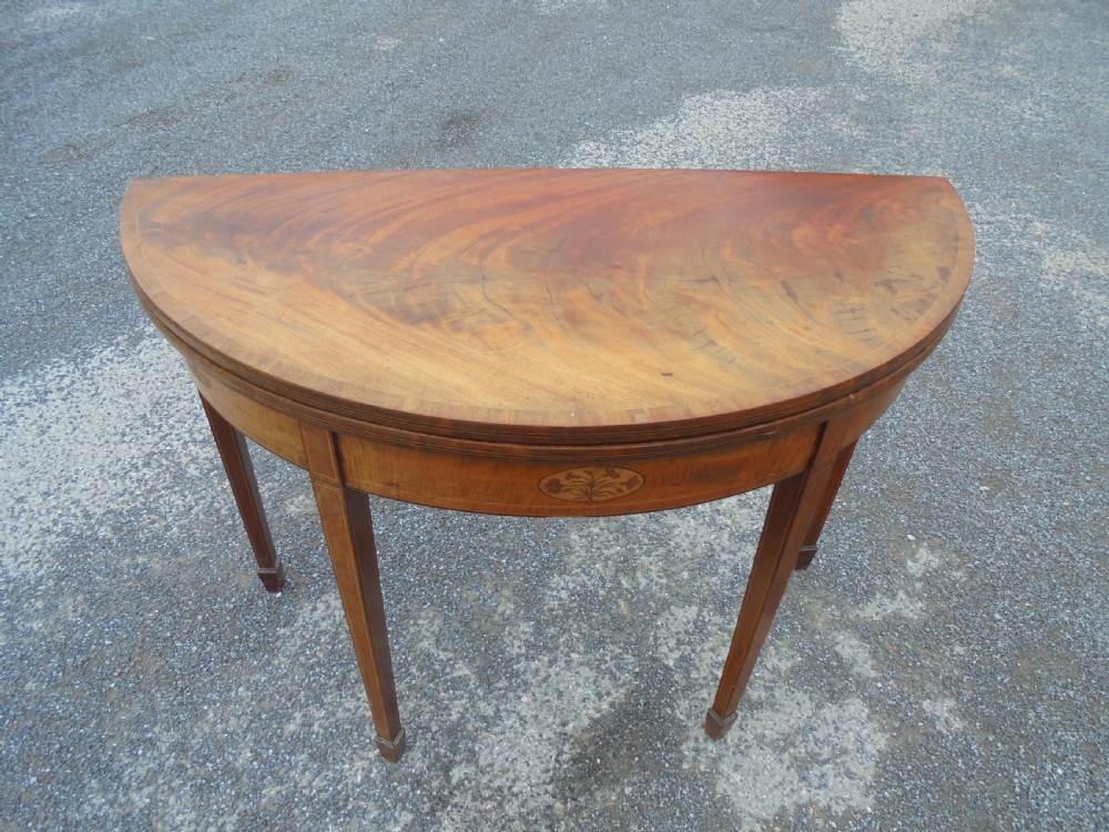 18th century mahogany half round tea table View VIII
