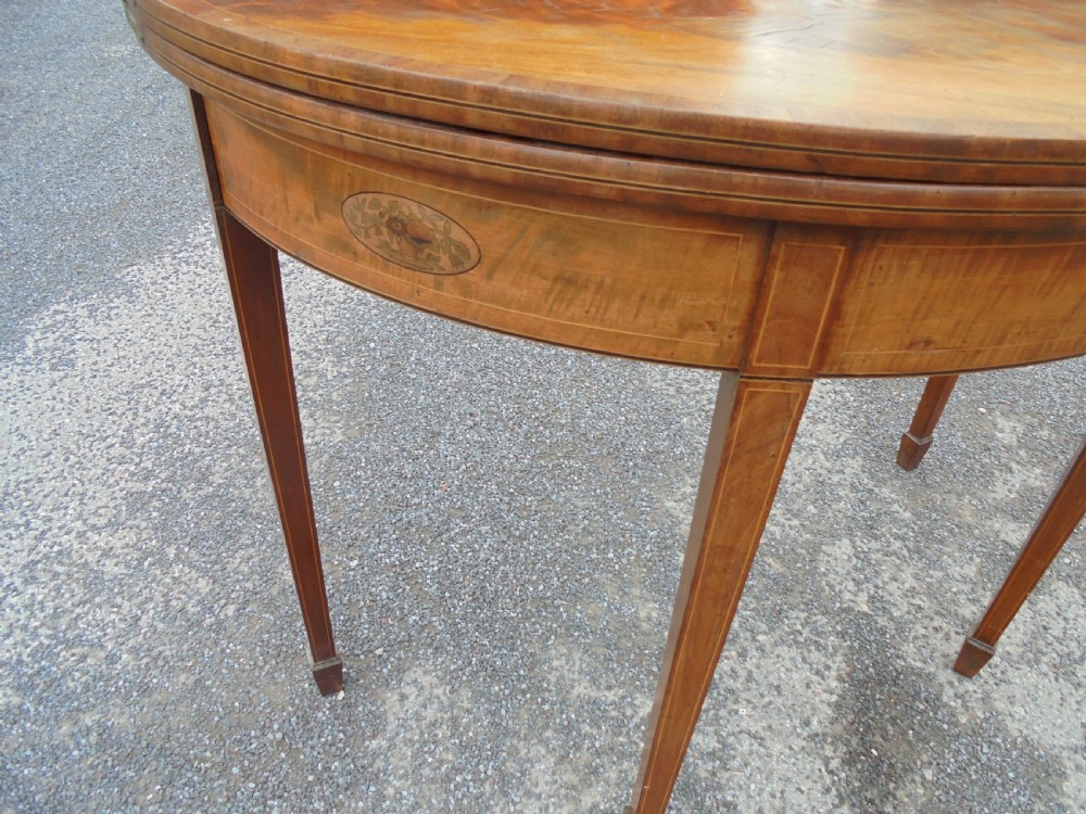 18th century mahogany half round tea table View IX