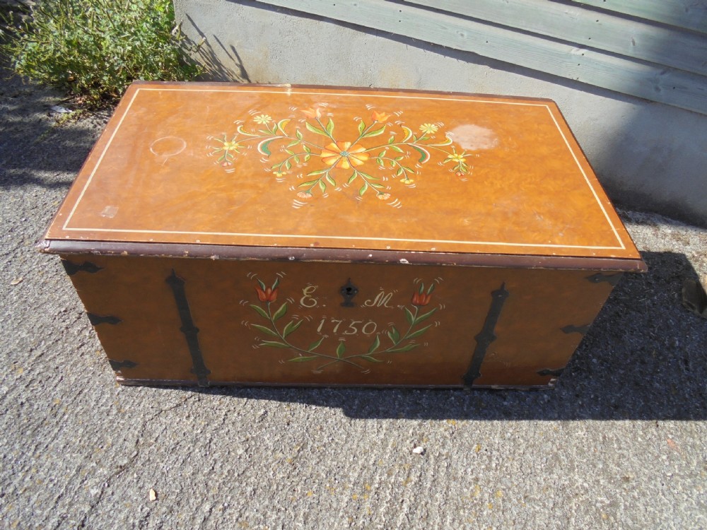 Early 19th Century Painted Decorated Storage Box View IV