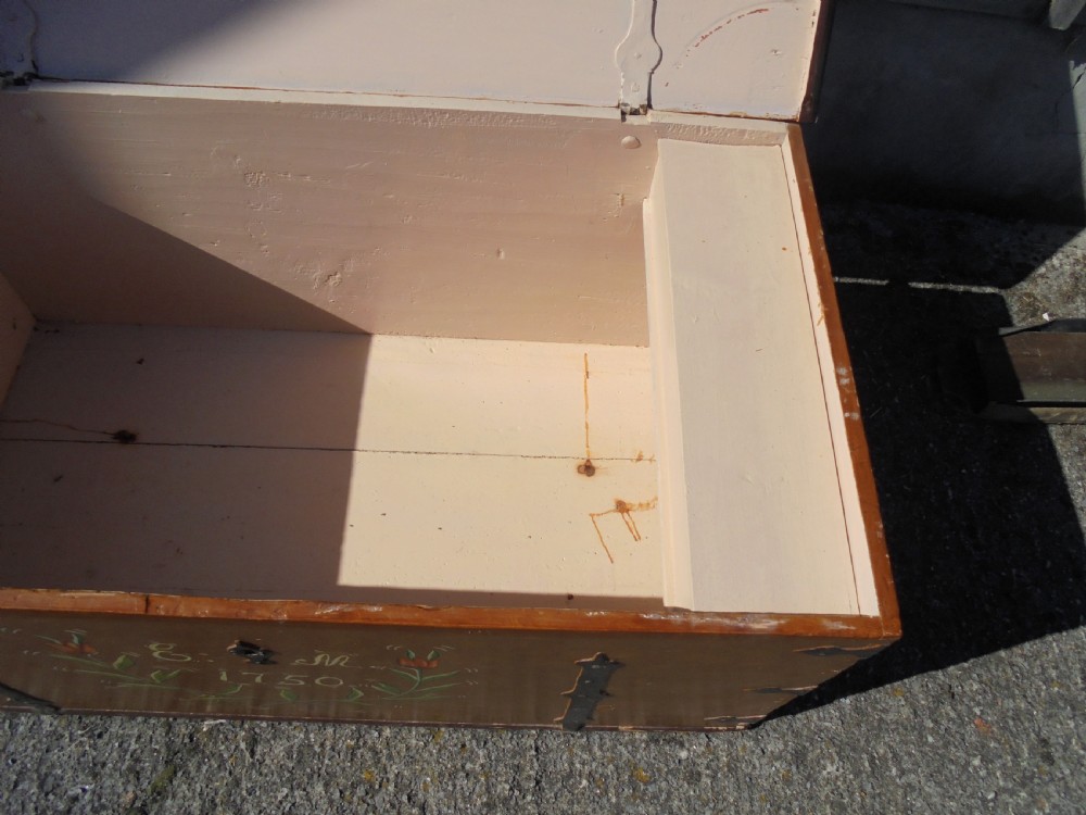 Early 19th Century Painted Decorated Storage Box View V