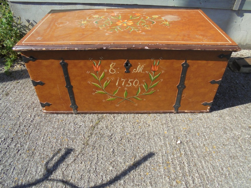Early 19th Century Painted Decorated Storage Box View VI