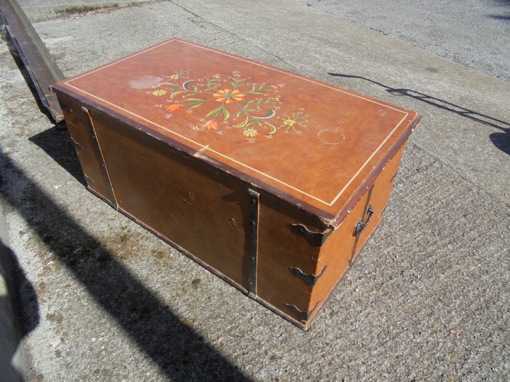 Early 19th Century Painted Decorated Storage Box View VIII