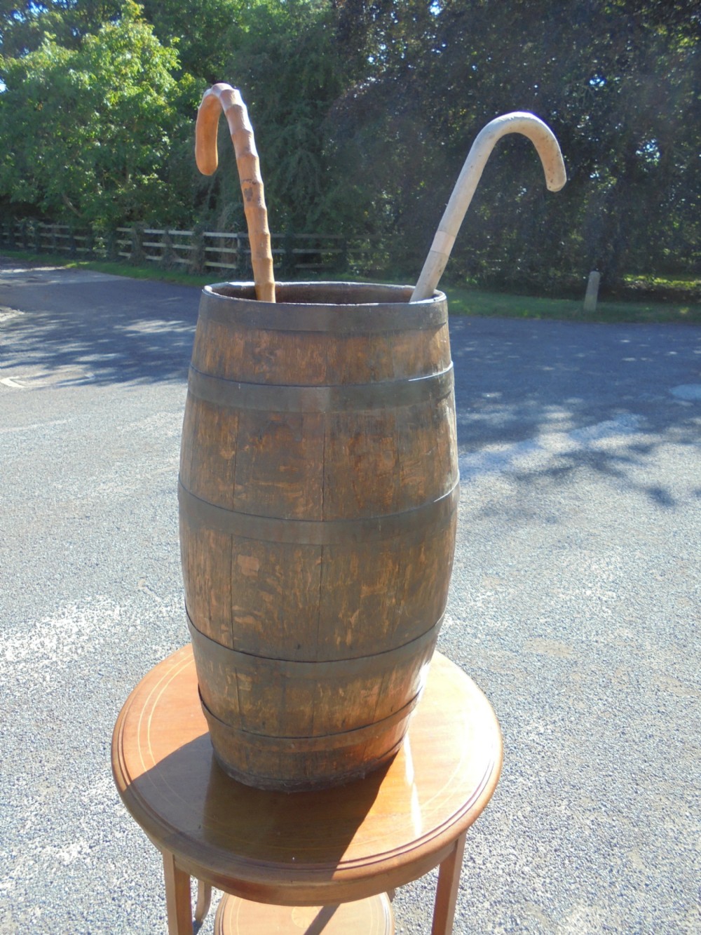19th Century Iron Bound Wooden barrel