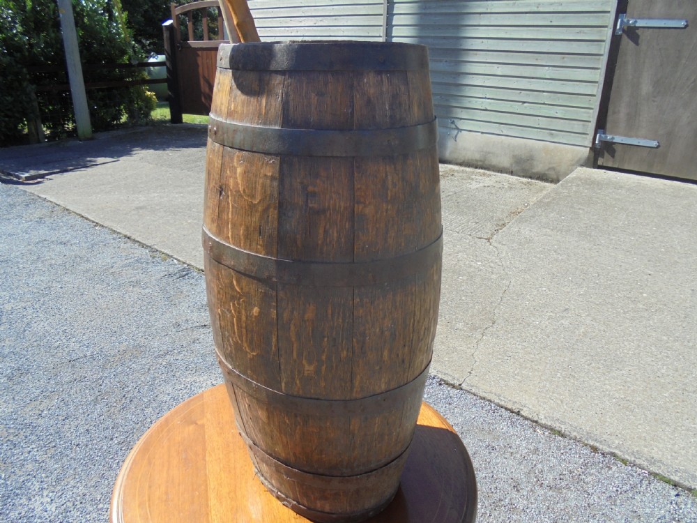 19th Century Iron Bound Wooden barrel View IV