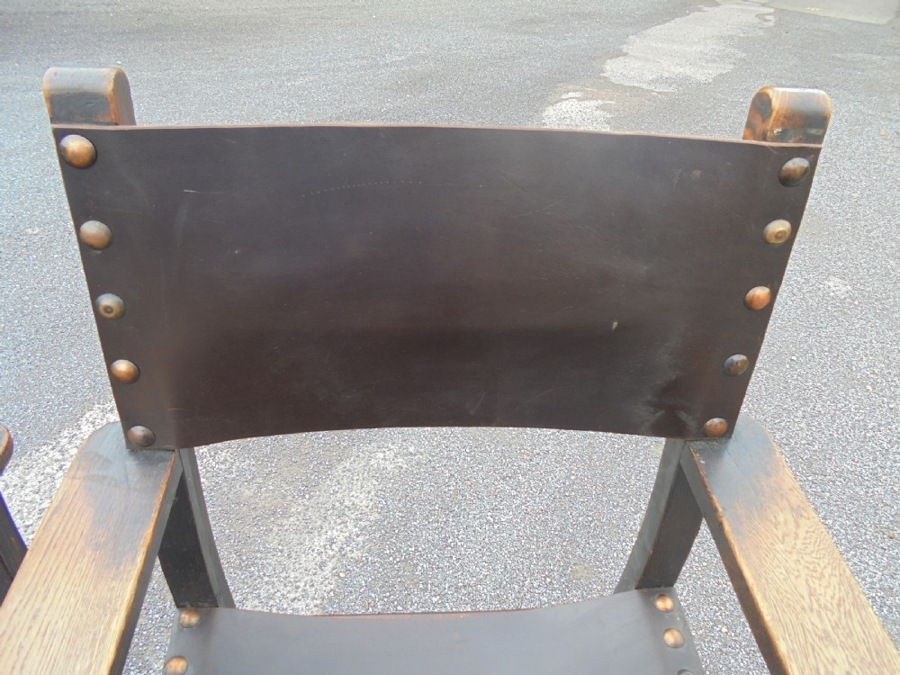 Pair of 19th century leather armchairs View III