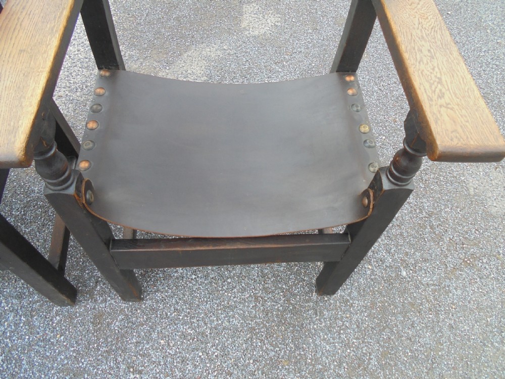 Pair of 19th century leather armchairs View IV