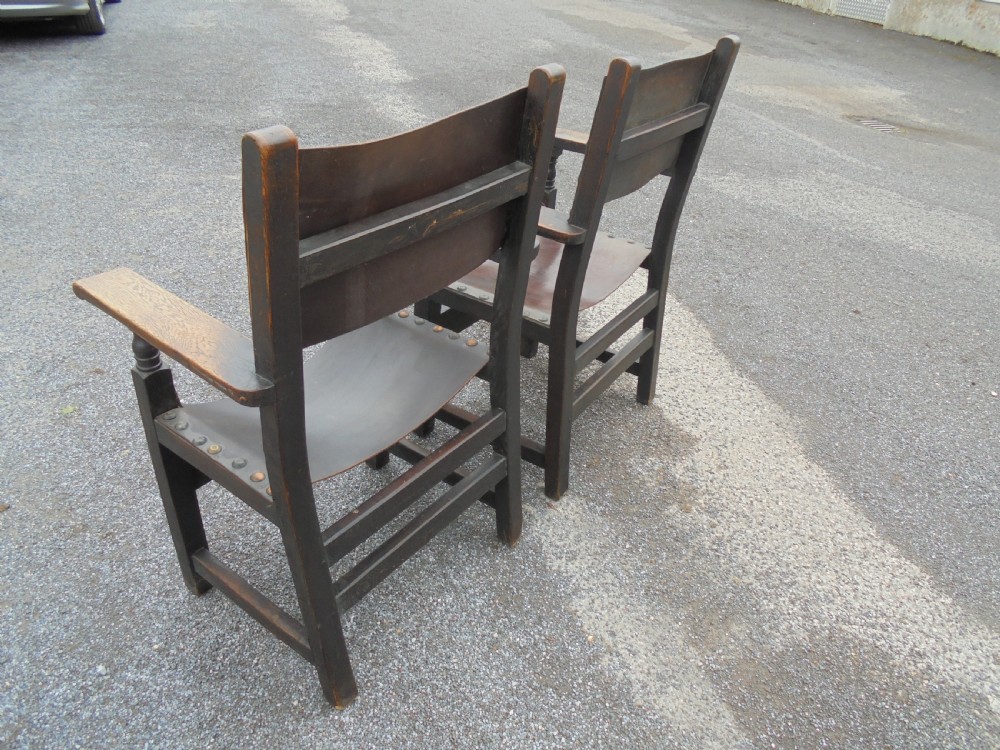 Pair of 19th century leather armchairs View VI