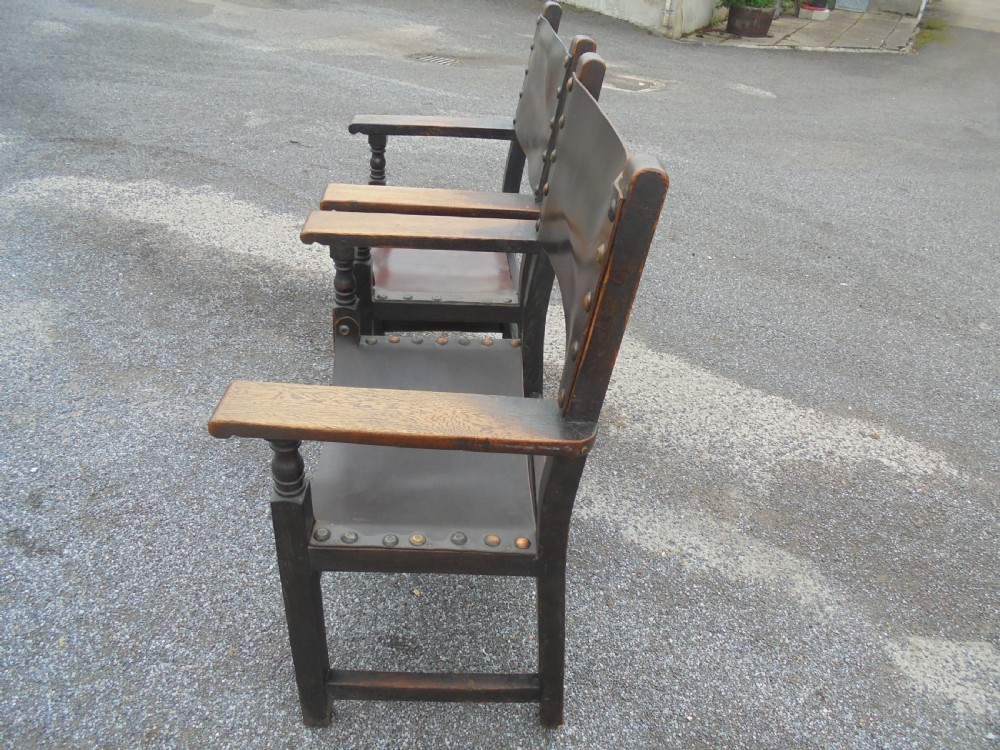 Pair of 19th century leather armchairs View VII