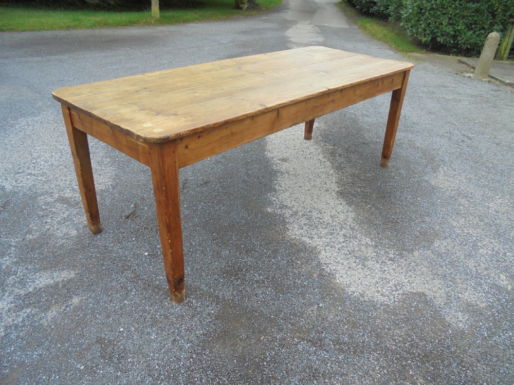 19th century pine Farmhouse kitchen table. Seats eight