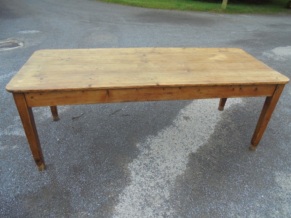 19th century pine Farmhouse kitchen table. Seats eight View III