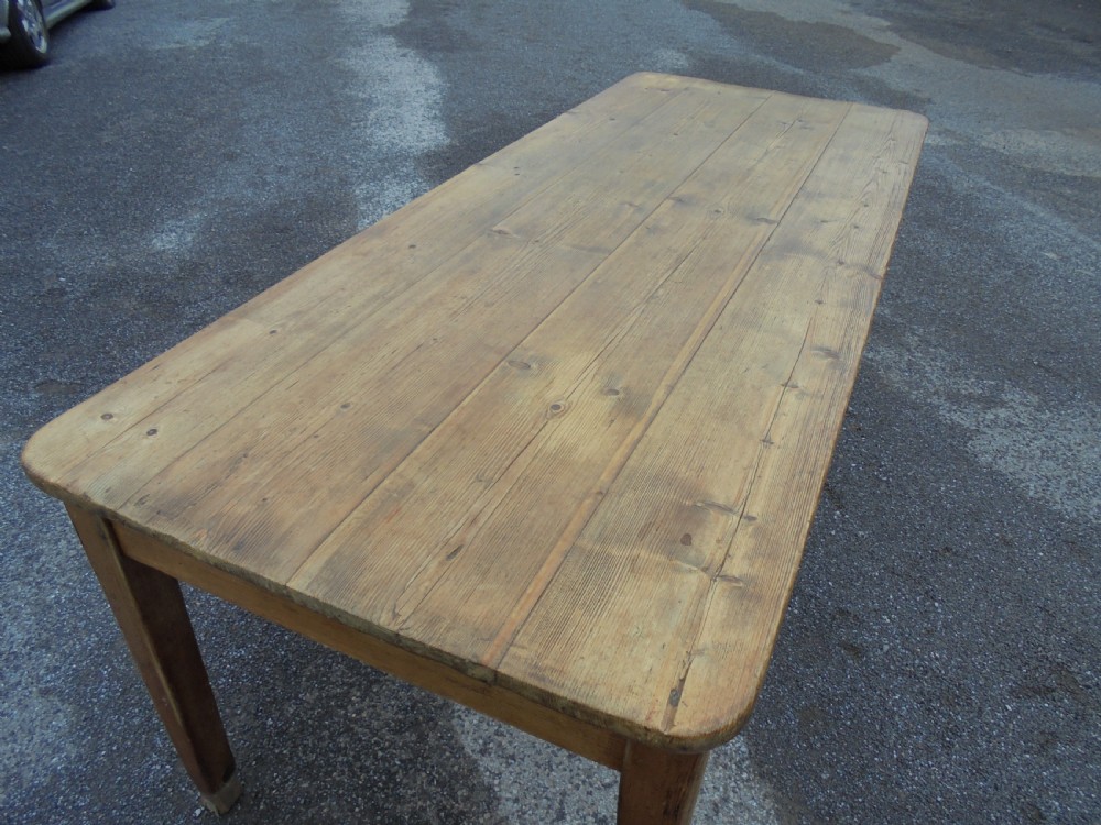 19th century pine Farmhouse kitchen table. Seats eight View IV