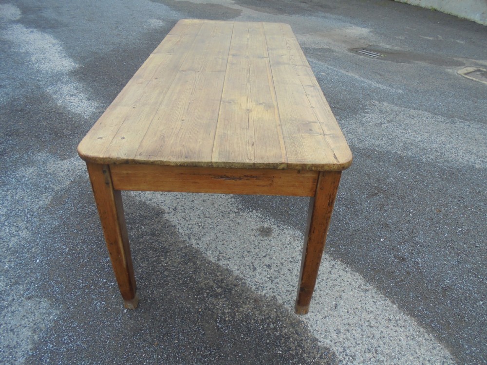 19th century pine Farmhouse kitchen table. Seats eight View V