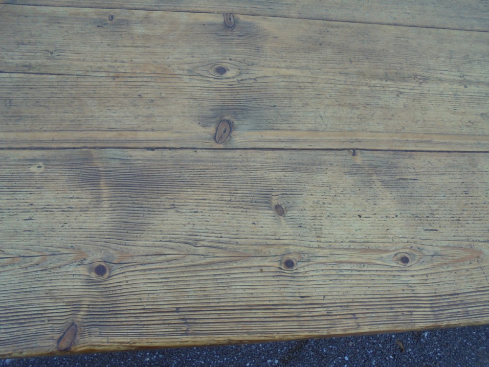 19th century pine Farmhouse kitchen table. Seats eight View VI