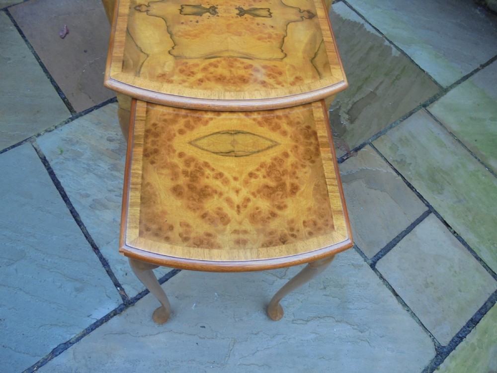 Waring and Gillow walnut nest of three tables. View III