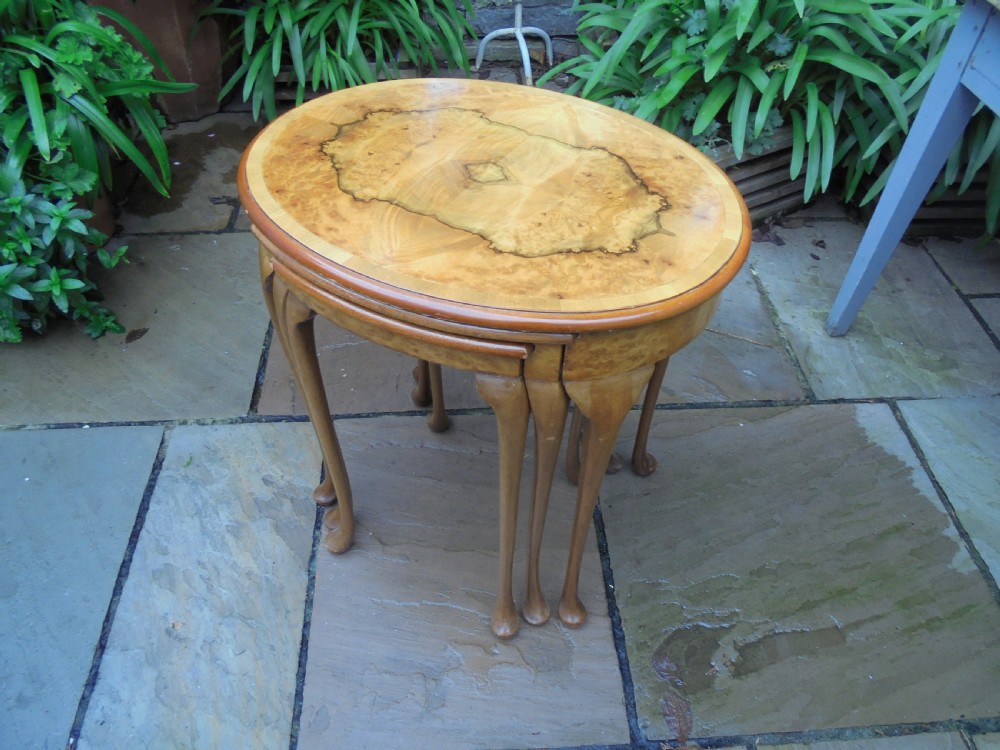 Waring and Gillow walnut nest of three tables. View VI