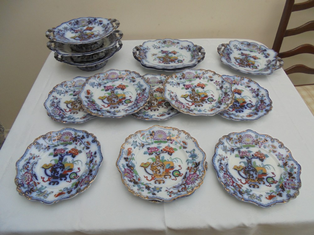 19th century decorative part dinner service View VIII