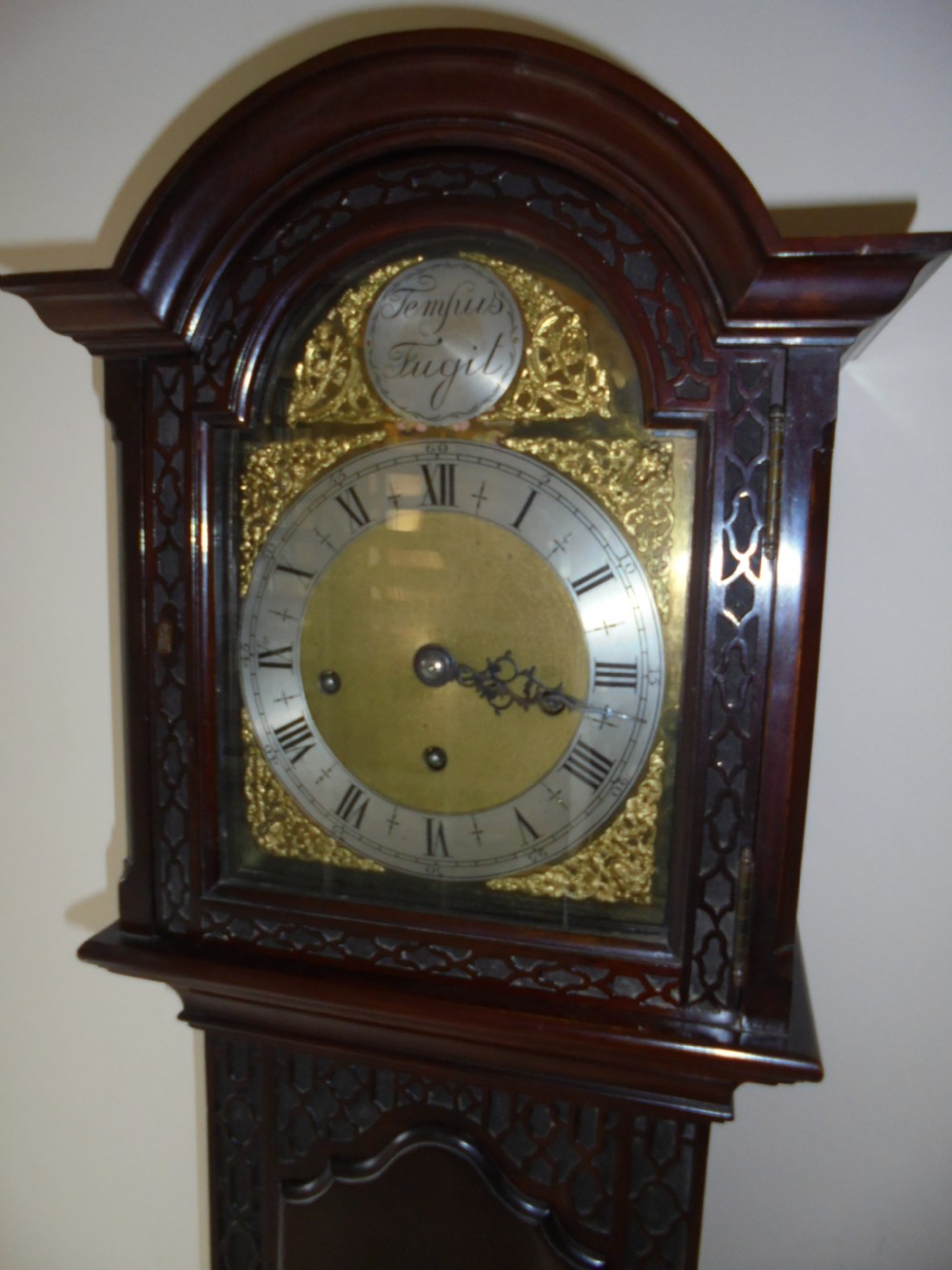 Grandmother clock, mahogany, Chippendale style View III