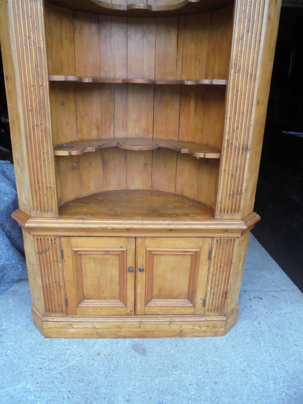 George 111  Barrel Back Pine Corner Cupboard   View V