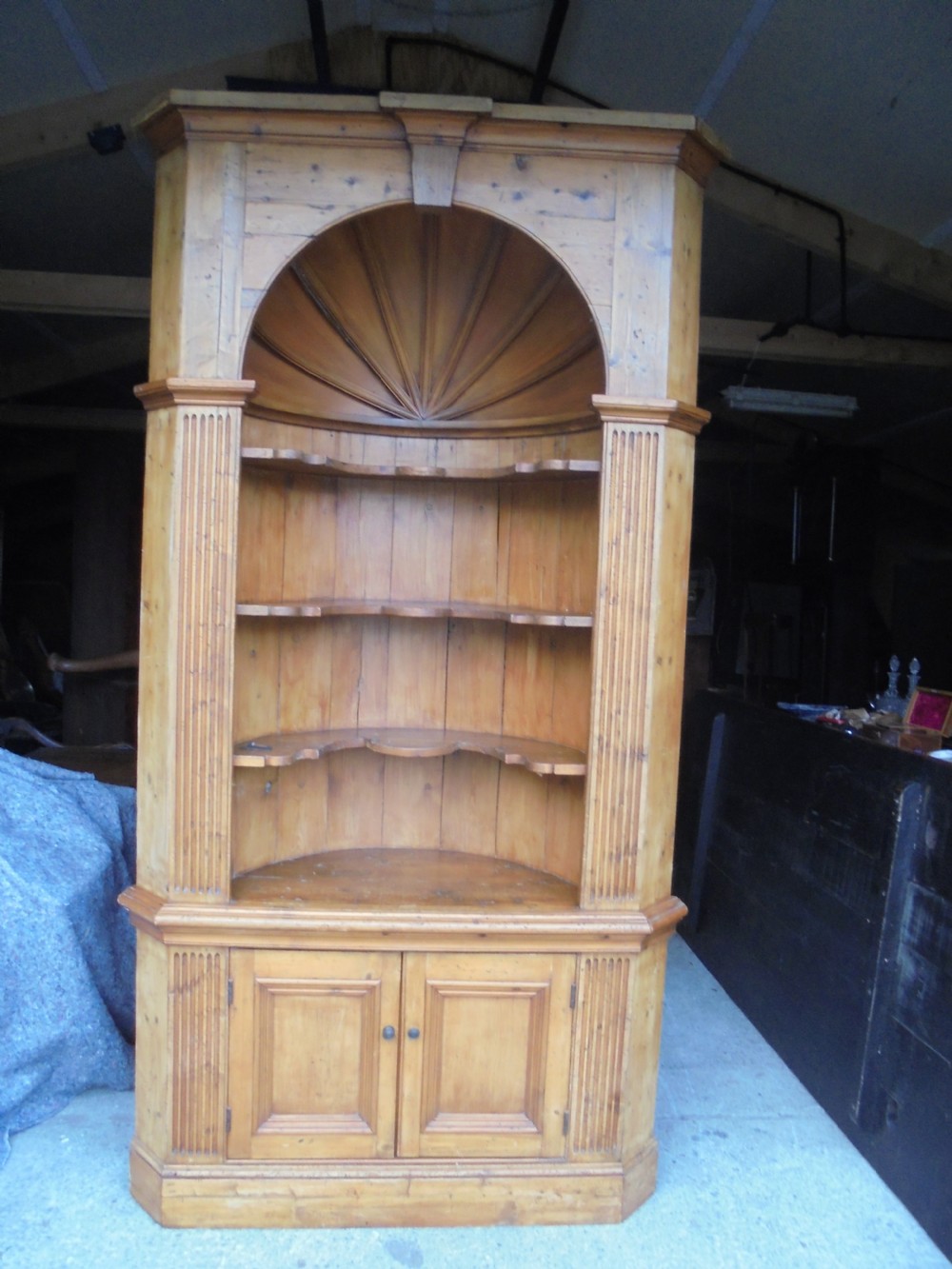 George 111  Barrel Back Pine Corner Cupboard   View VI