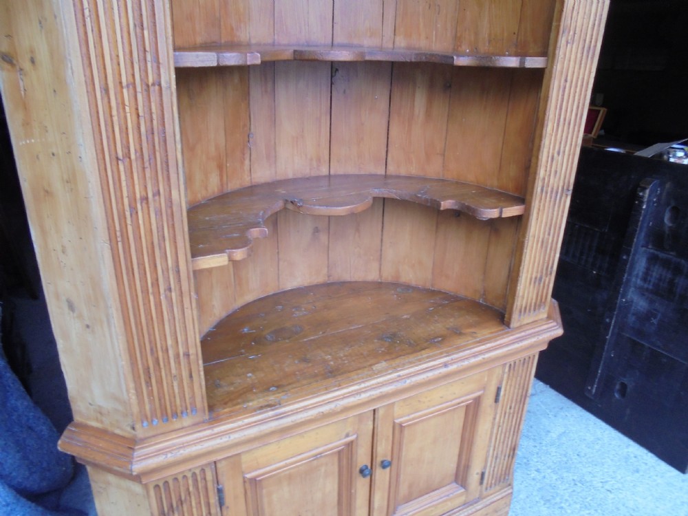 George 111  Barrel Back Pine Corner Cupboard   View VIII