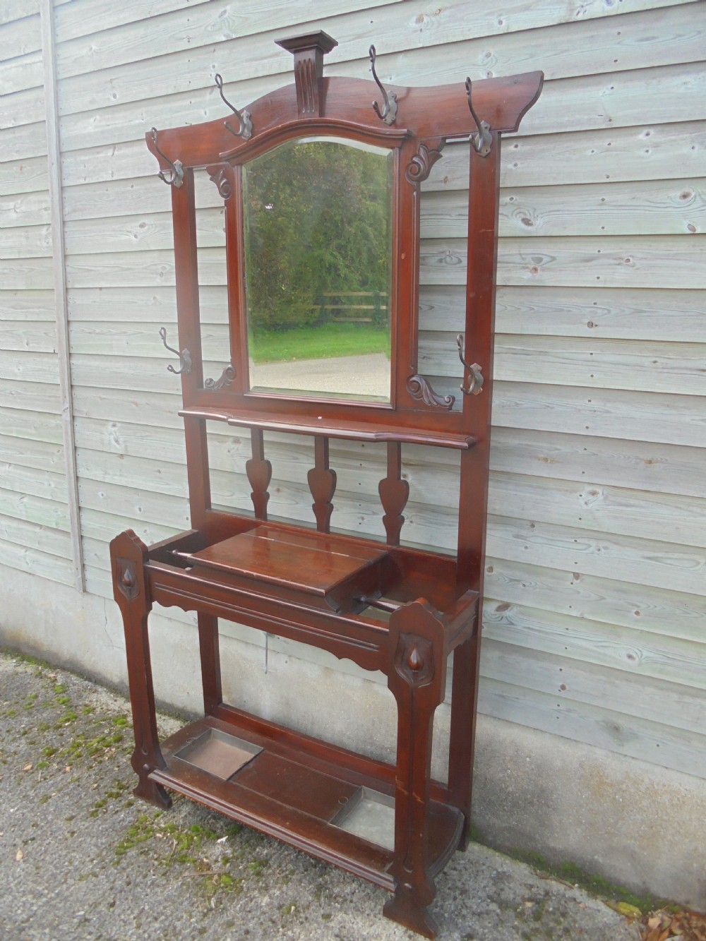 Art Nouveau mahogany hall stand View II