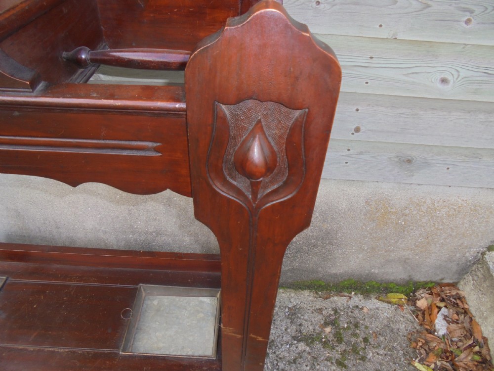 Art Nouveau mahogany hall stand View III