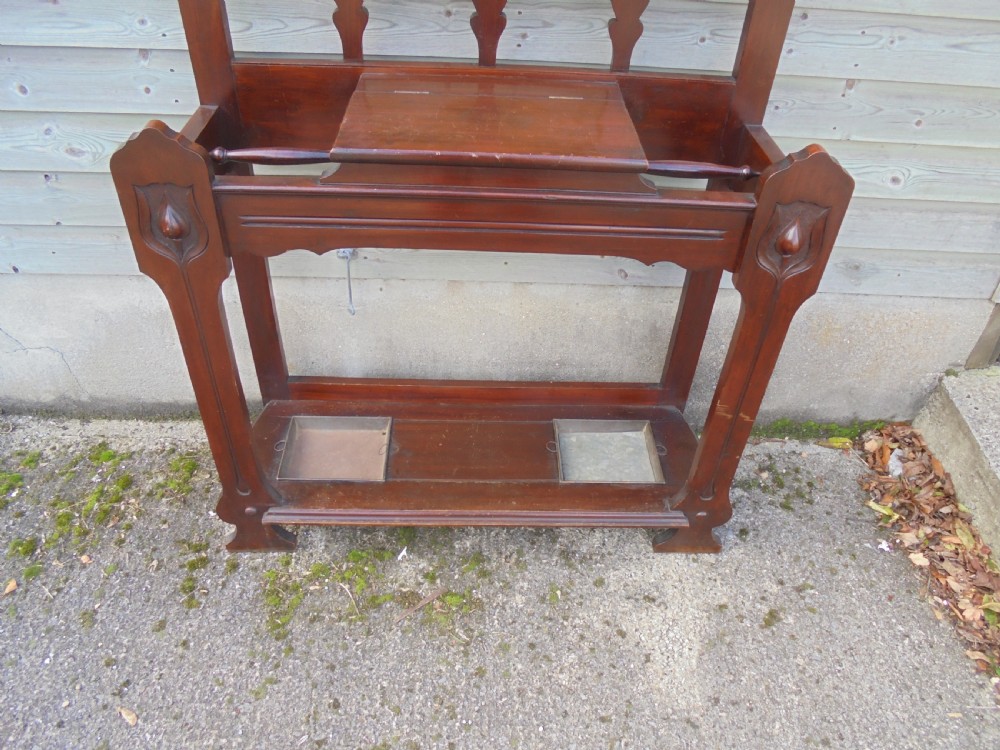 Art Nouveau mahogany hall stand View V