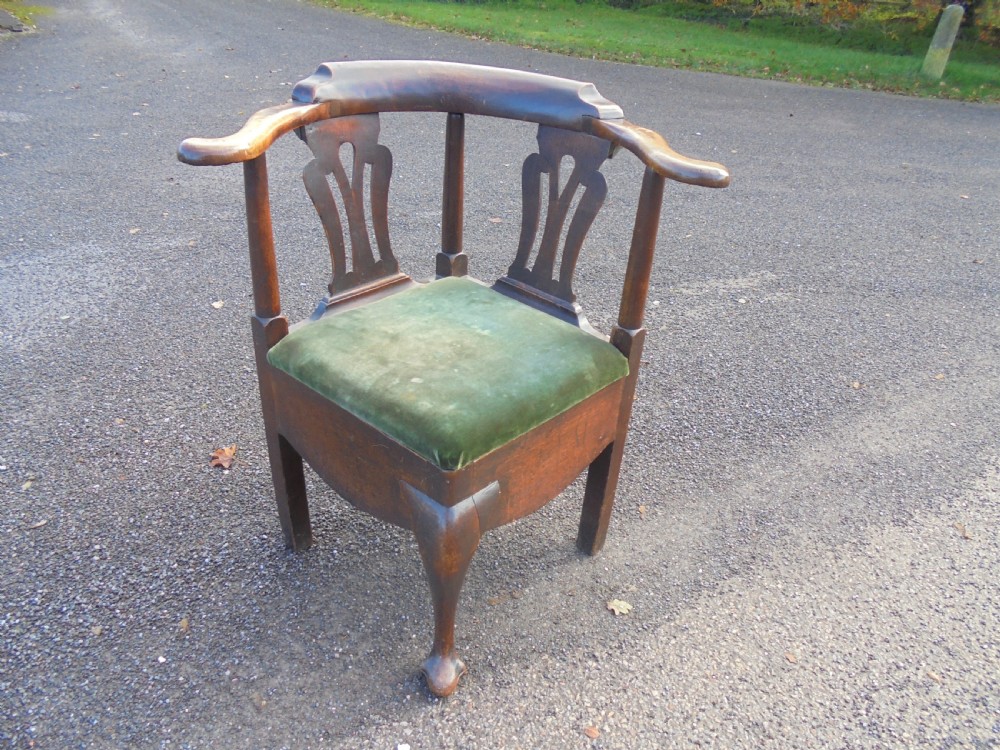 18th century mahogany corner commode chair View IV