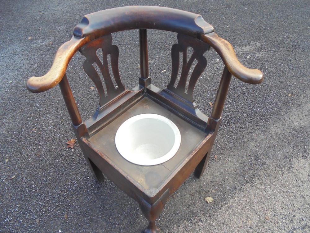 18th century mahogany corner commode chair View V