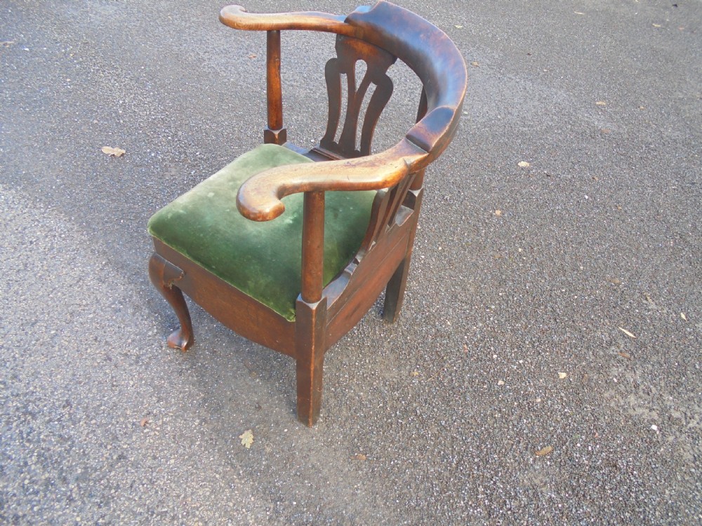 18th century mahogany corner commode chair View VI