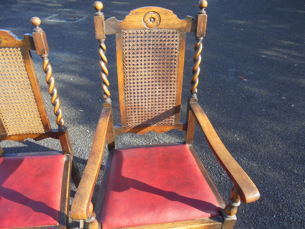Set six barley twist oak dining chairs. Jacobean style View III