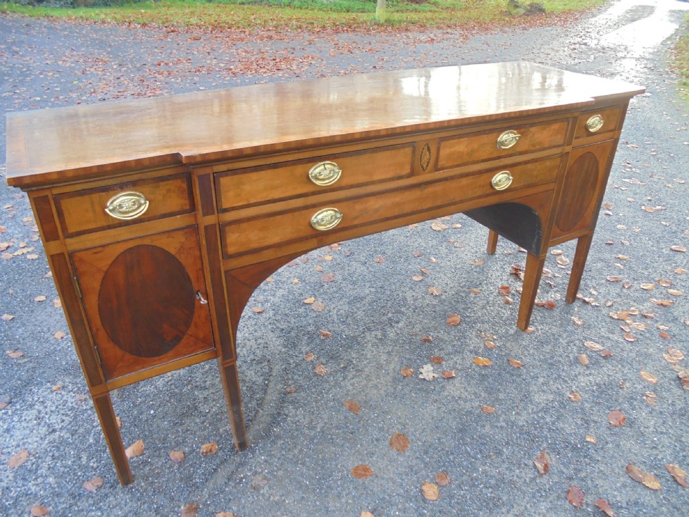 18th century Sheraton period breakfront sideboard View II