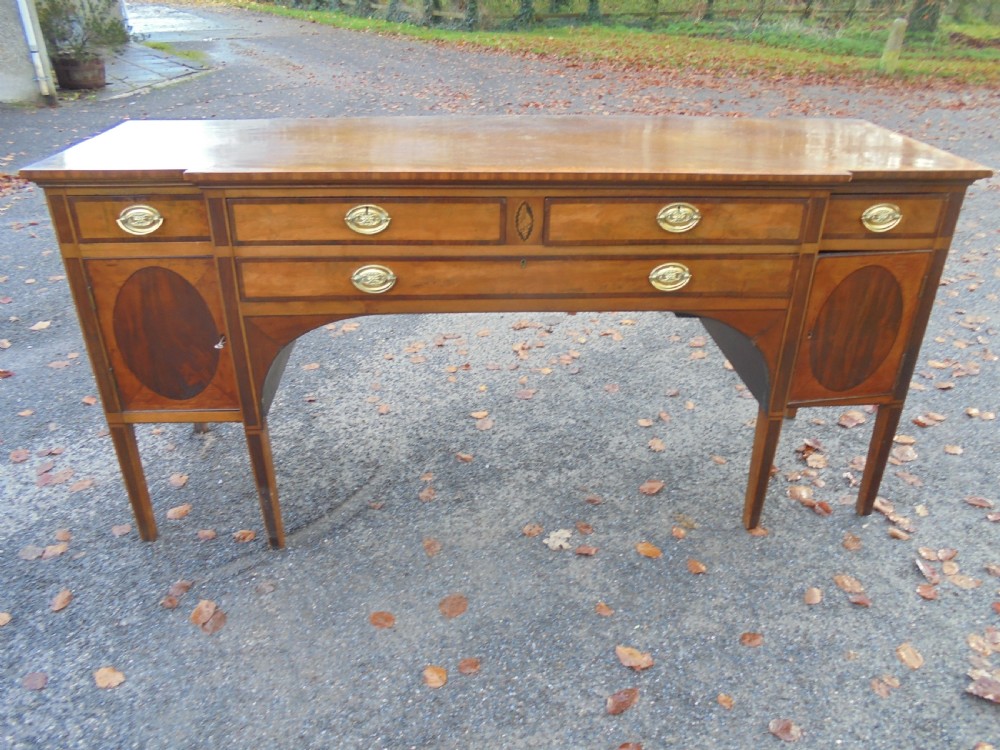 18th century Sheraton period breakfront sideboard View III
