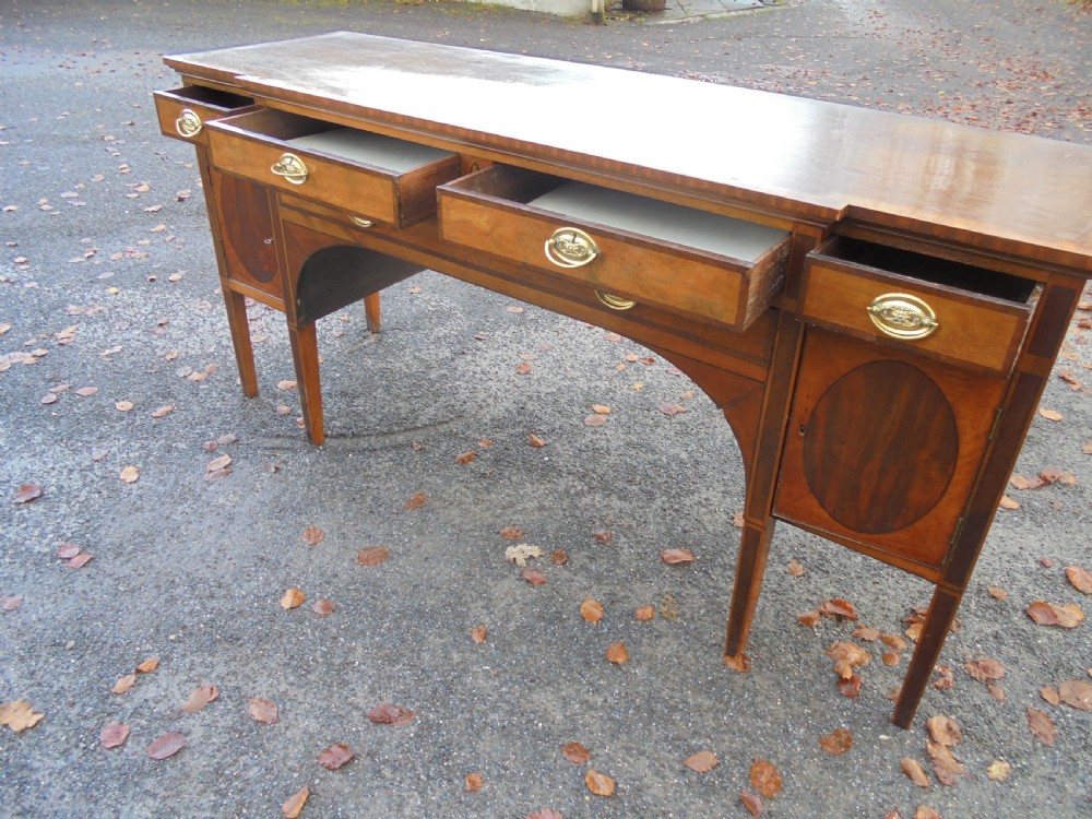 18th century Sheraton period breakfront sideboard View IV