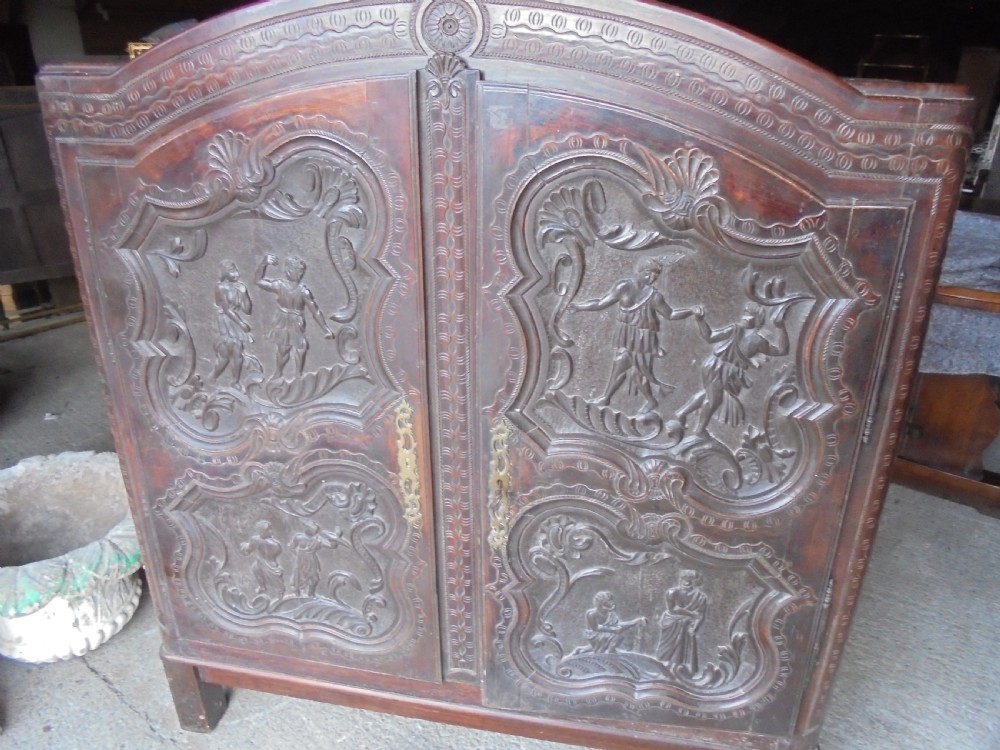 18th century French cupboard with carvings View II