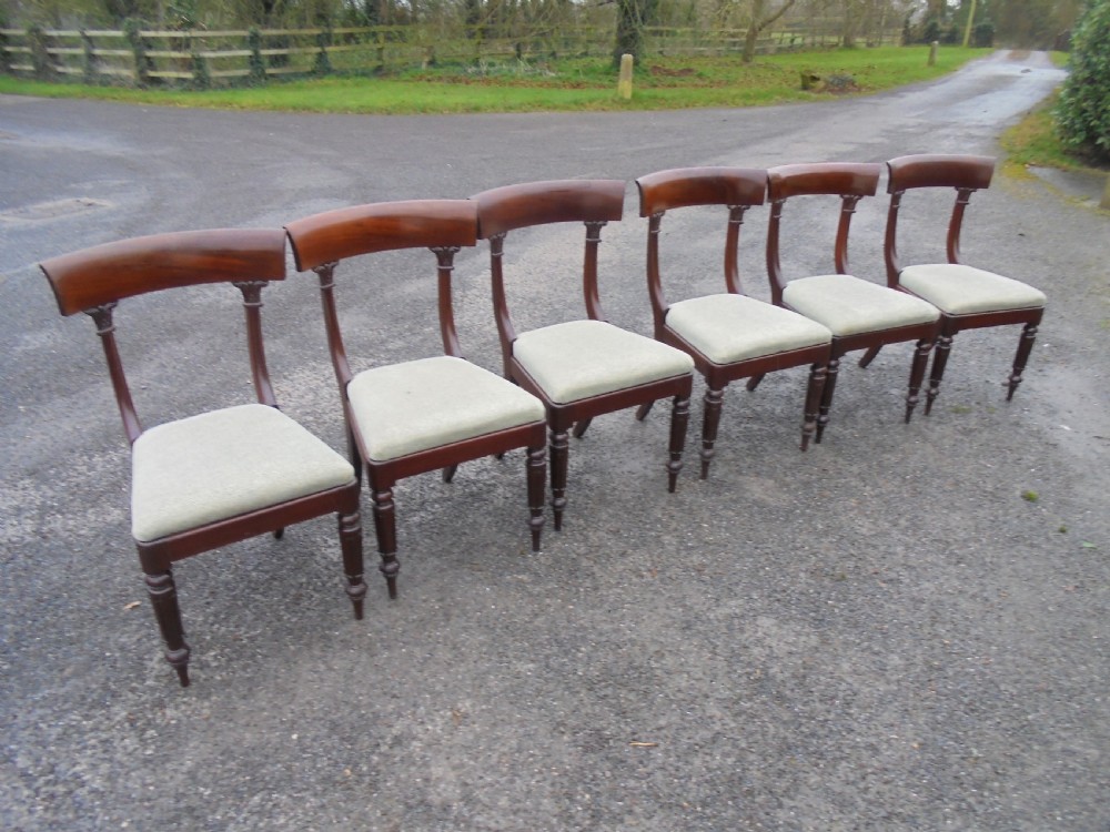 Set of six mahogany bar back dining chairs