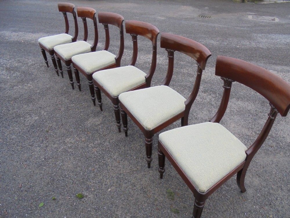 Set of six mahogany bar back dining chairs View II