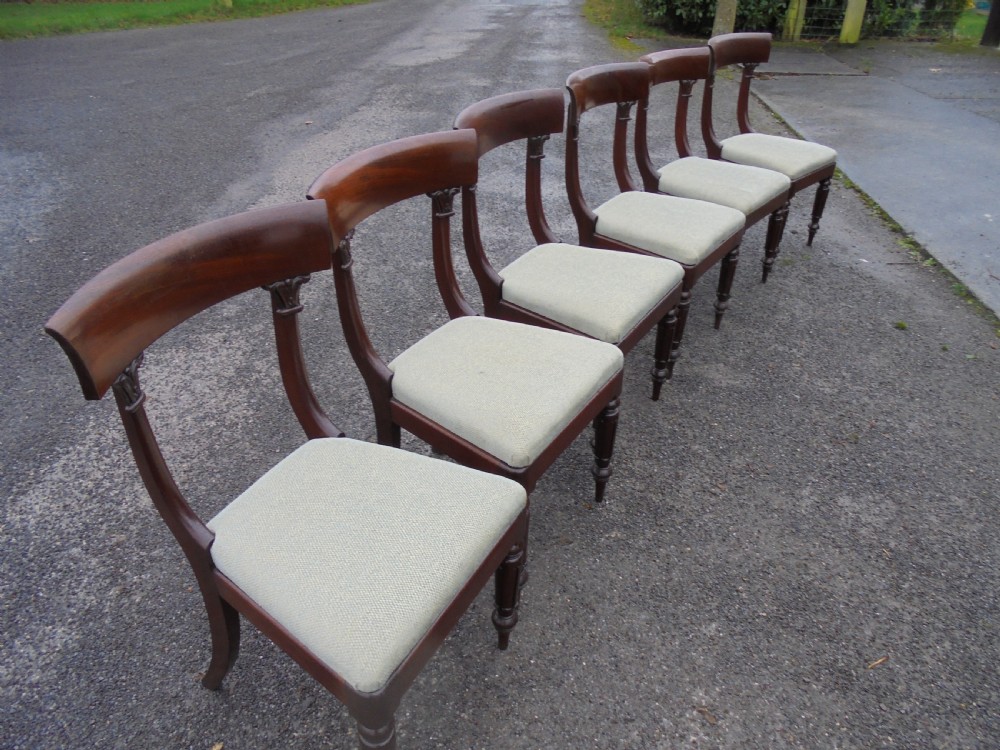 Set of six mahogany bar back dining chairs View V