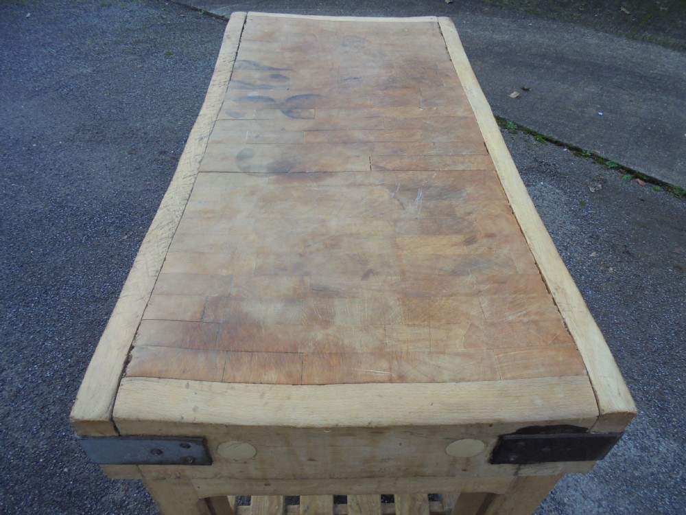 Solid pine kitchen chopping block on stand View II